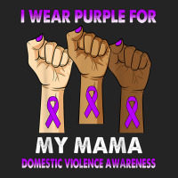 Silence Hand I Wear Purple For My Mama Domestic Violence T Shirt 3/4 Sleeve Shirt | Artistshot