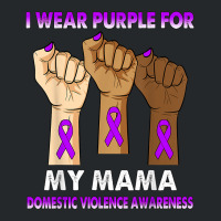 Silence Hand I Wear Purple For My Mama Domestic Violence T Shirt Crewneck Sweatshirt | Artistshot