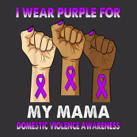 Silence Hand I Wear Purple For My Mama Domestic Violence T Shirt Vintage Hoodie And Short Set | Artistshot