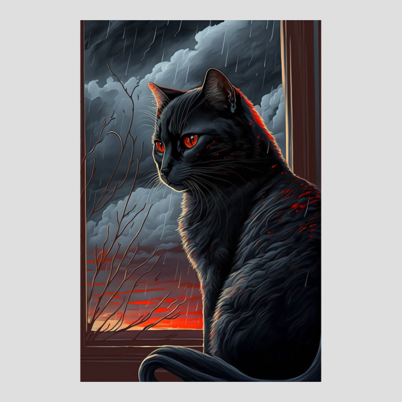 A Black Cat With Red Stripes V-neck Tee | Artistshot