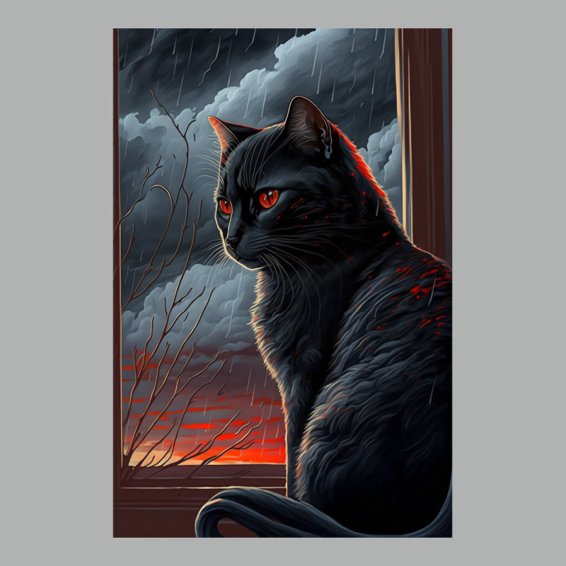 A Black Cat With Red Stripes Zipper Hoodie | Artistshot