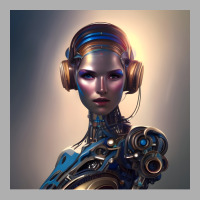 Ai Robot Girl With Headphones Ladies Fitted T-shirt | Artistshot