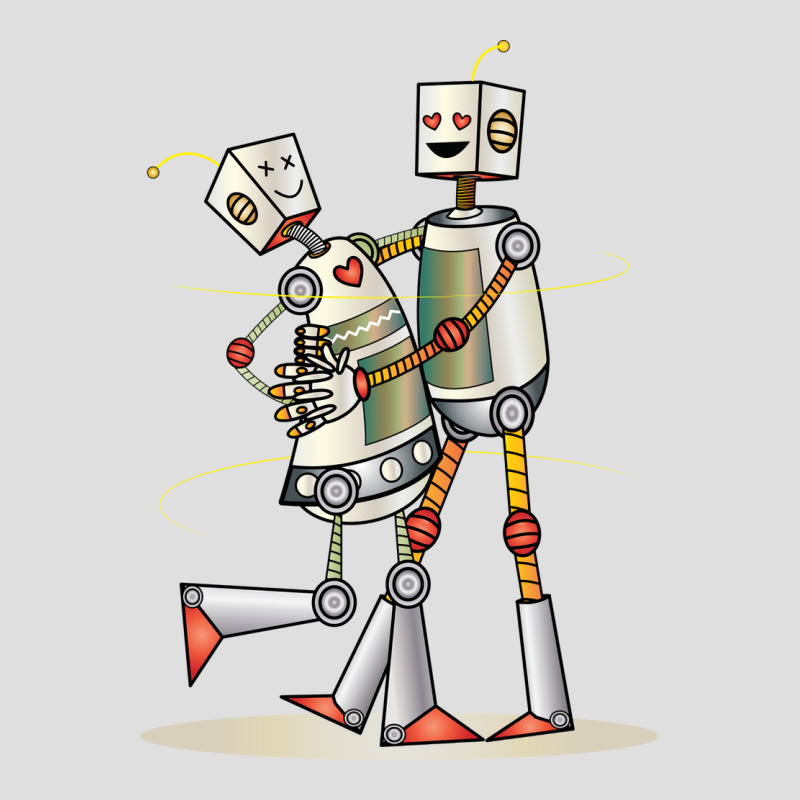 Robot Love Valentine V-neck Tee | Artistshot