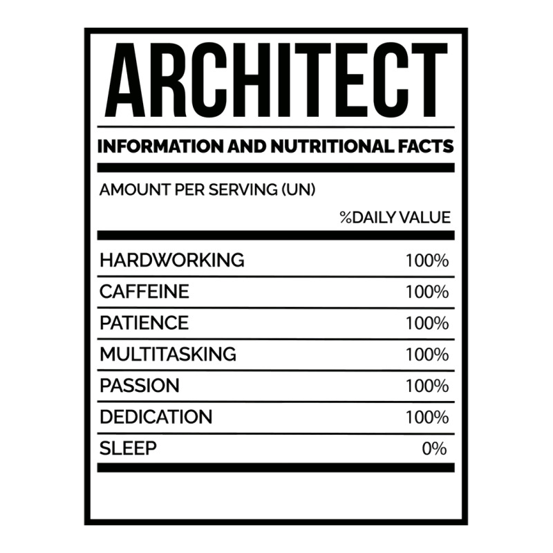 Awesome And Funny Nutrition Label Architect Architects Architecture Sa Men's T-shirt Pajama Set | Artistshot