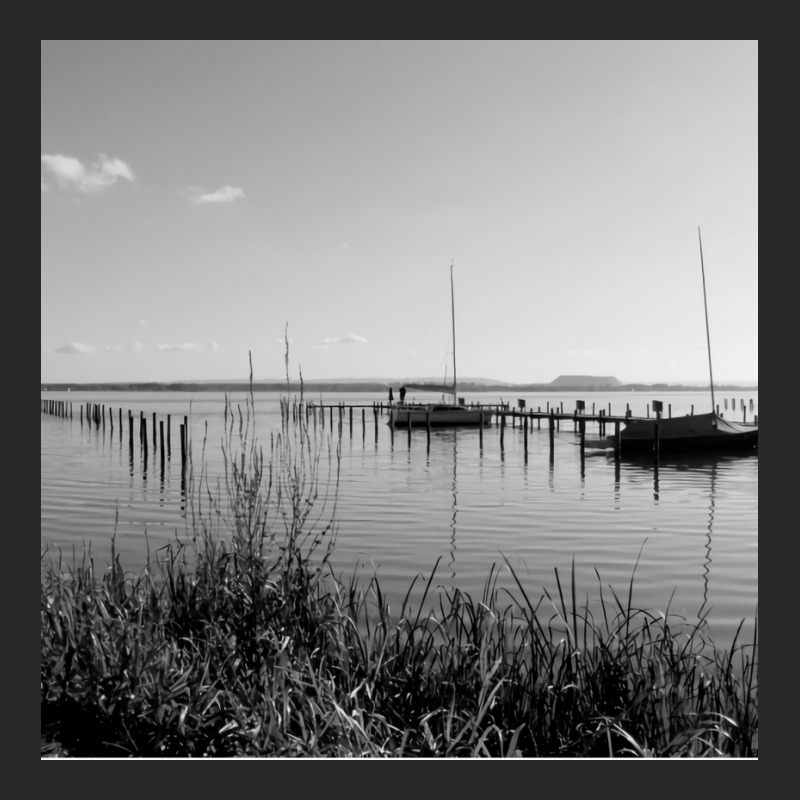 Black And White Landscape Blue Printed Hat | Artistshot