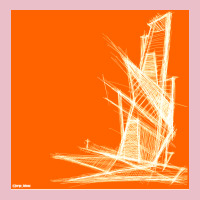 Architectural Sketch The Orange House Building Ecopop Hipster Adjustable Cap | Artistshot