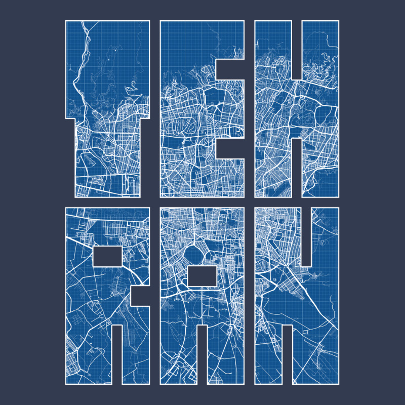 Tehran Iran City Map Typography Blueprint V-neck Tee | Artistshot