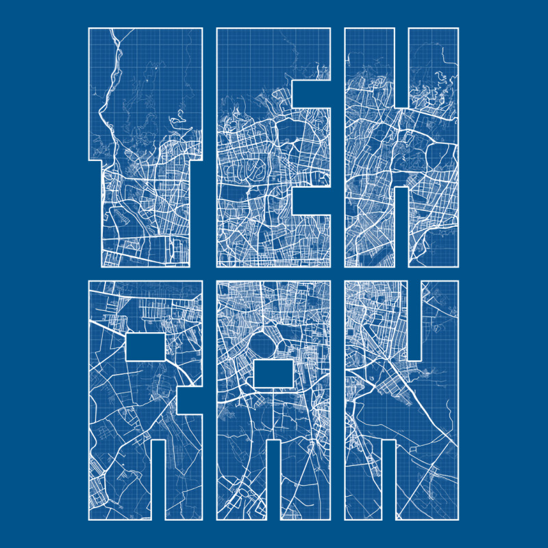 Tehran Iran City Map Typography Blueprint Classic T-shirt | Artistshot