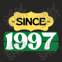 Since 1997 Birthday Retro Black Yellow Green White Ladies Fitted T-shirt | Artistshot