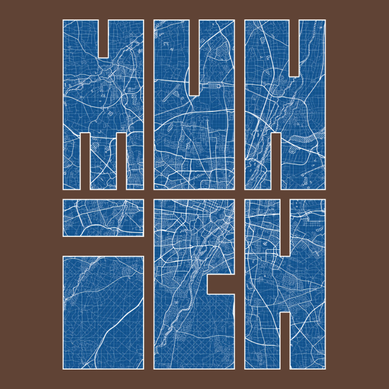 Munich Germany City Map Typography Blueprint T-shirt | Artistshot