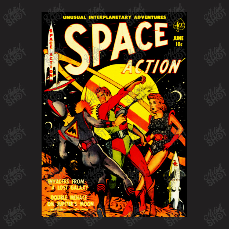 Space Action T-shirt | Artistshot