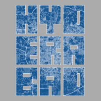 Hyderabad India City Map Typography Blueprint T-shirt | Artistshot