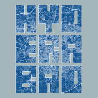 Hyderabad India City Map Typography Blueprint Unisex Sherpa-lined Denim Jacket | Artistshot