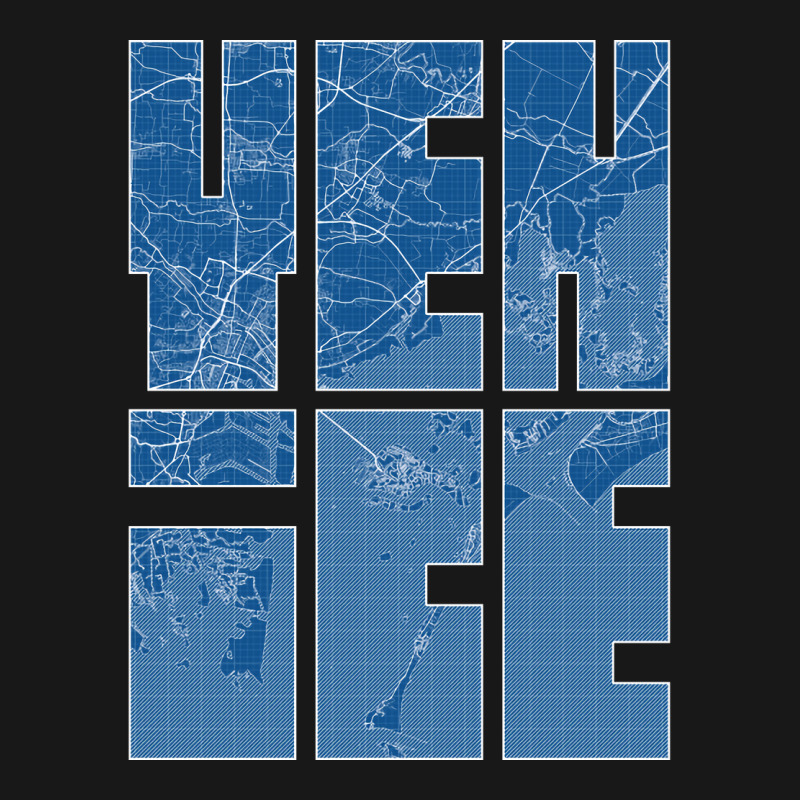 Venice Italy City Map Typography Blueprint Flannel Shirt | Artistshot