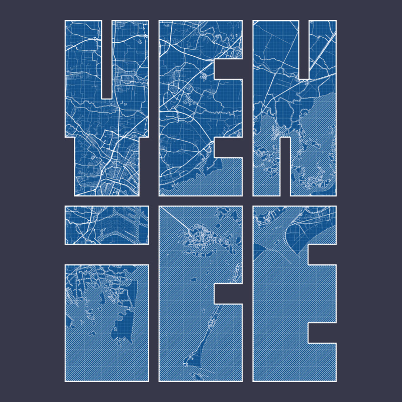 Venice Italy City Map Typography Blueprint Long Sleeve Shirts | Artistshot