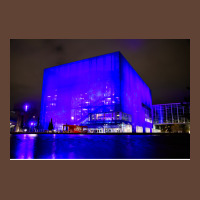 Copenhagen Modern Architecture Blue Lights Music T-shirt | Artistshot