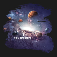 You Are Here Solar System Moon Space Girl Hoodie & Jogger Set | Artistshot