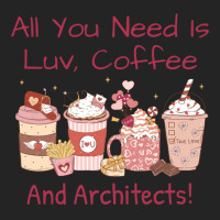 Architect Coffee Valentines Day Theme Hearts And More Stars 3/4 Sleeve Shirt | Artistshot