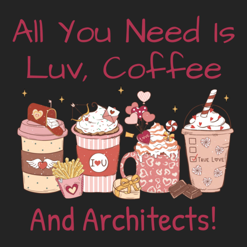 Architect Coffee Valentines Day Theme Hearts And More Stars 3/4 Sleeve Shirt | Artistshot