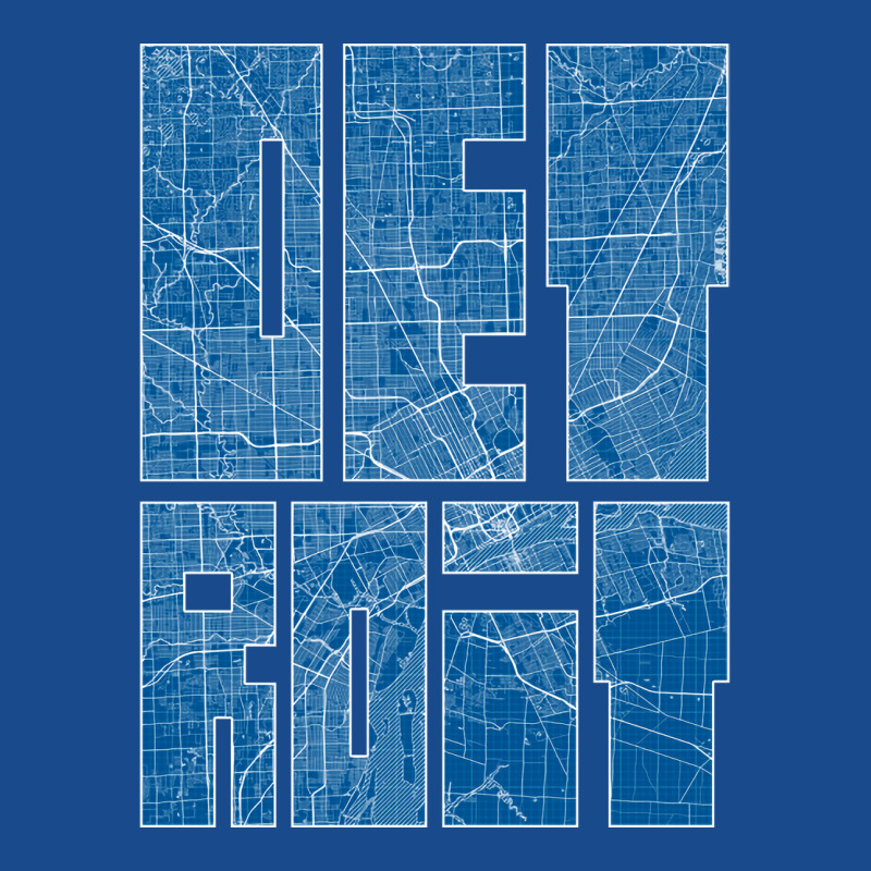 Detroit Michigan Usa Map Typography Blueprint Tank Top | Artistshot