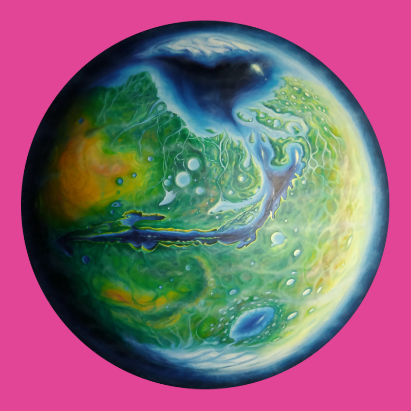 Green Terraformed Mars Oil Painting Yellow T-shirt | Artistshot