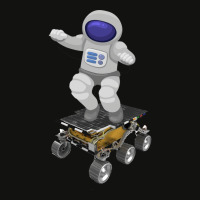 Skateboard Rover Astronaut Music Scorecard Crop Tee | Artistshot