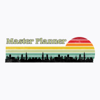 Master Planner Retro Sunset Skyline Design T-shirt | Artistshot