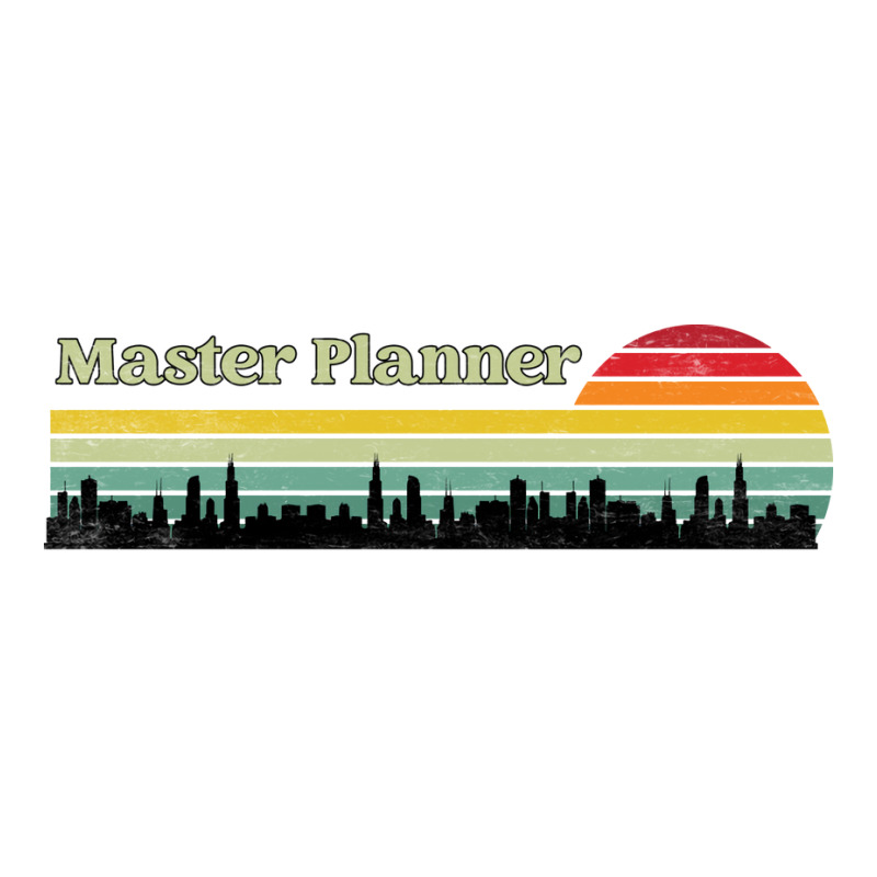 Master Planner Retro Sunset Skyline Design V-neck Tee | Artistshot