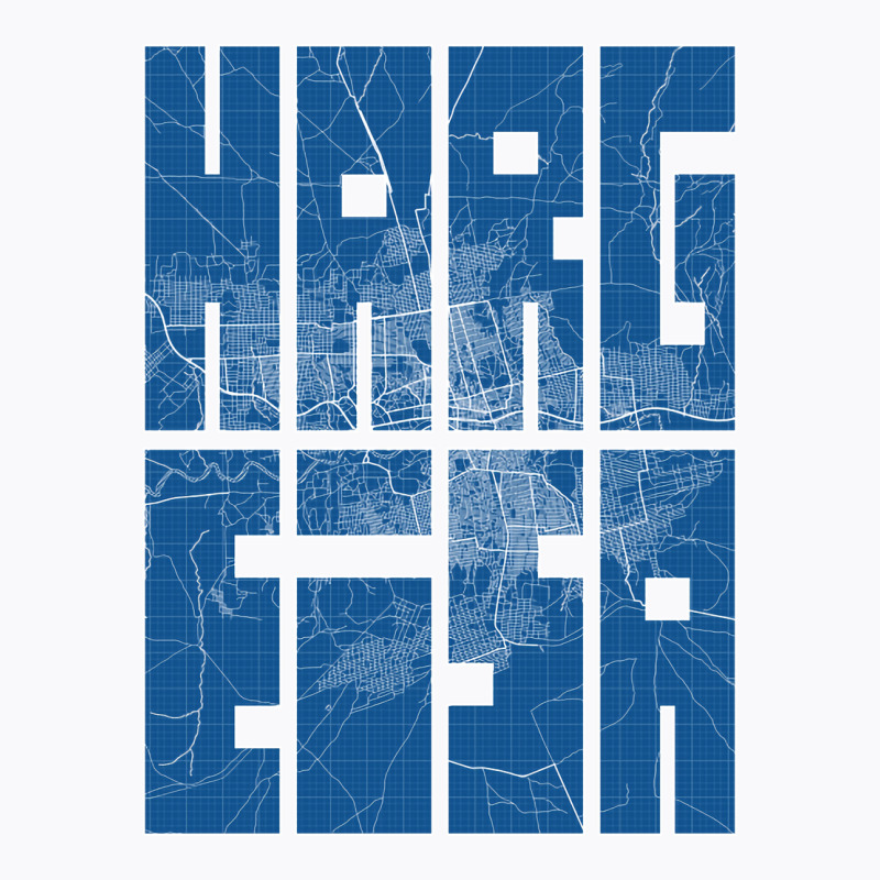 Hargeisa Somalia Map Typography Blueprint T-shirt | Artistshot