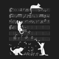 Cute Cat Distressed Music Notes Kitty Piano Musician Classic T-shirt | Artistshot