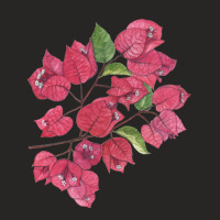 Bougainvillea On Black Ladies Fitted T-shirt | Artistshot