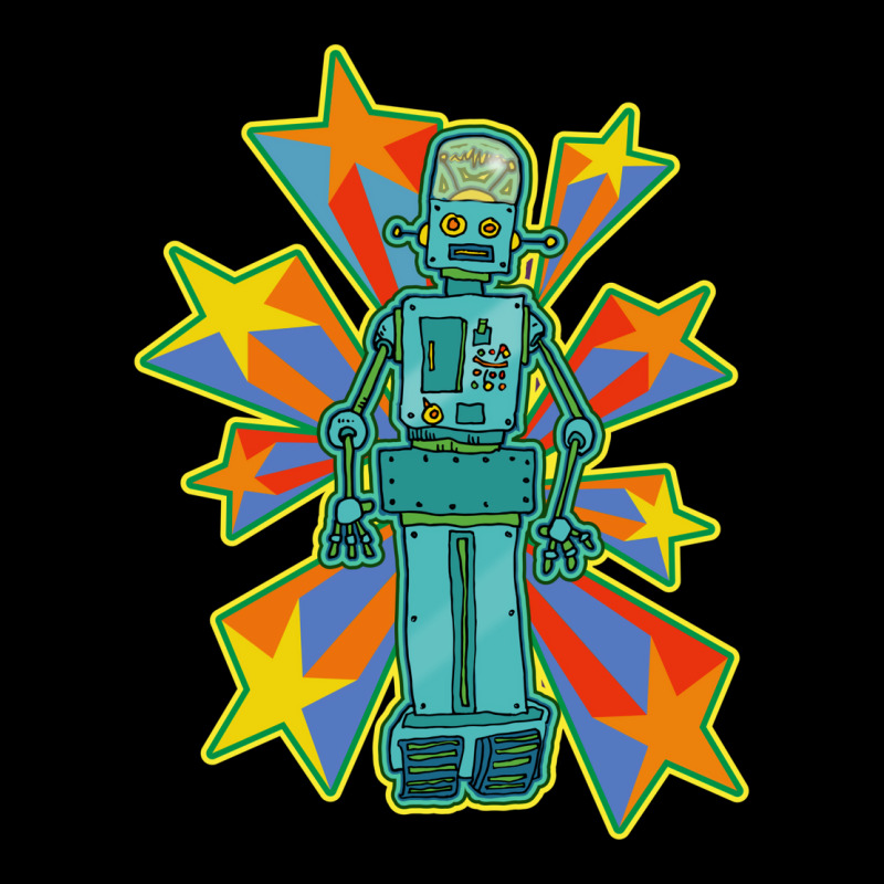 Super Cool Blue Robot With Shooting Stars Long Sleeve Shirts | Artistshot