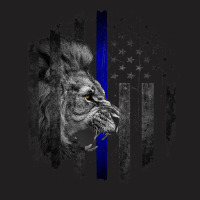 Thin Blue Line Distressed Police Powerful Lion Warrior Shirt T-shirt | Artistshot