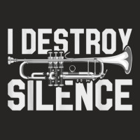 I Destroy Silence Musical Instrument Trumpet Ladies Fitted T-shirt | Artistshot