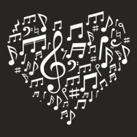 Heart Shape Musical Notes Music Lovers Gifts Valentines Day T Shirt Ladies Fitted T-shirt | Artistshot