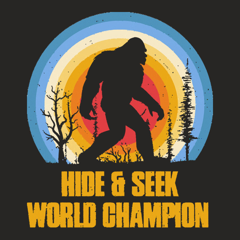 Bigfoot Hide And Seek T  Shirt Retro Bigfoot Hide And Seek World Champ Ladies Fitted T-Shirt by solonfeil756 | Artistshot