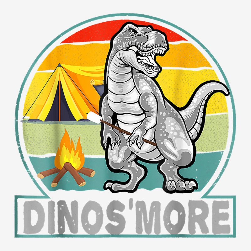 Funny Dinos'more Camping Dinosaur Camp Smore Dino Campfire T Shirt Drawstring Bags | Artistshot