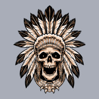 Skull Indian Wearing Headdress Isolated On White Tank Dress | Artistshot