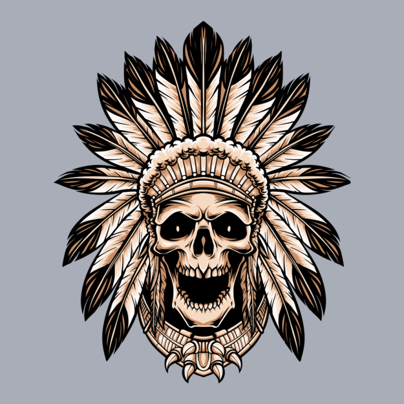 Skull Indian Wearing Headdress Isolated On White Tank Dress by MiltonLane | Artistshot