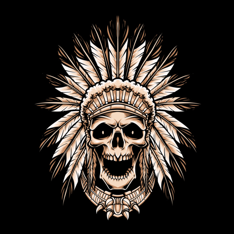 Skull Indian Wearing Headdress Isolated On White Cropped Sweater by MiltonLane | Artistshot