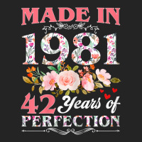 Womens Made In 1981 Floral 42 Year Old 42nd Birthday Gift For Women T 3/4 Sleeve Shirt | Artistshot