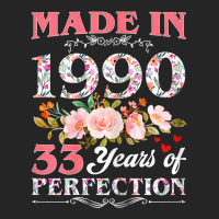 Womens Made In 1990 Floral 33 Year Old 33rd Birthday Gift For Women T Unisex Hoodie | Artistshot