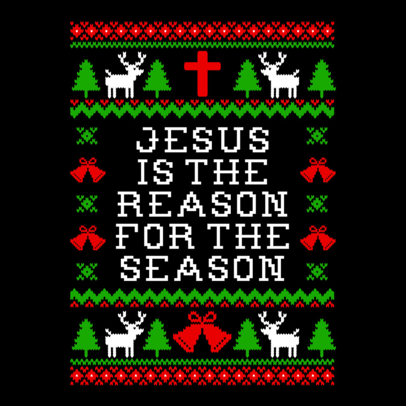 Jesus Is The Reason For The Season - Ugly Christmas Sweater Style V-Neck Tee by ChristineErevelles | Artistshot