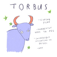 Torbus The Hot And Coping Bull - Horrorscoops Asstrology .png Sticker | Artistshot