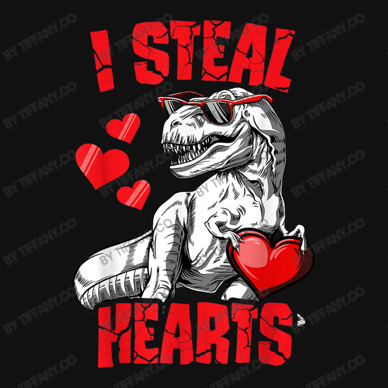 Boys Valentines Day Kids Dinosaur T Rex Lover I Steal Hearts Graphic T-shirt | Artistshot