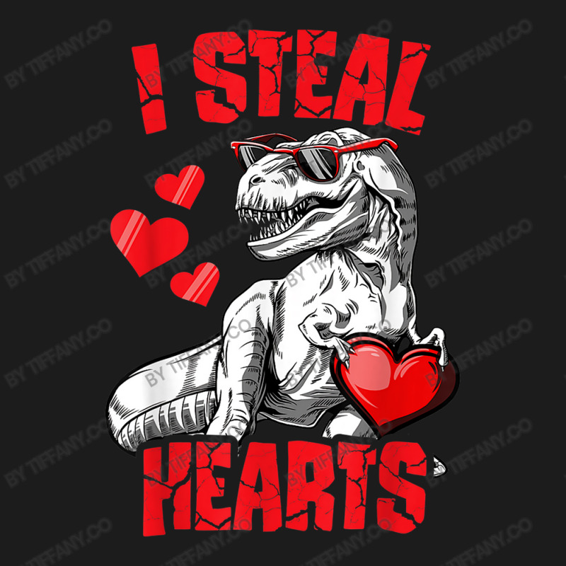 Boys Valentines Day Kids Dinosaur T Rex Lover I Steal Hearts Hoodie & Jogger Set | Artistshot