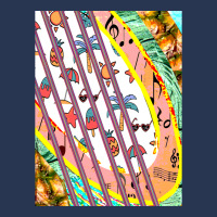 Funny Sunny Ananas Guitar - Vacation Trips Beaches - Tropical Paradise Ladies Denim Jacket | Artistshot