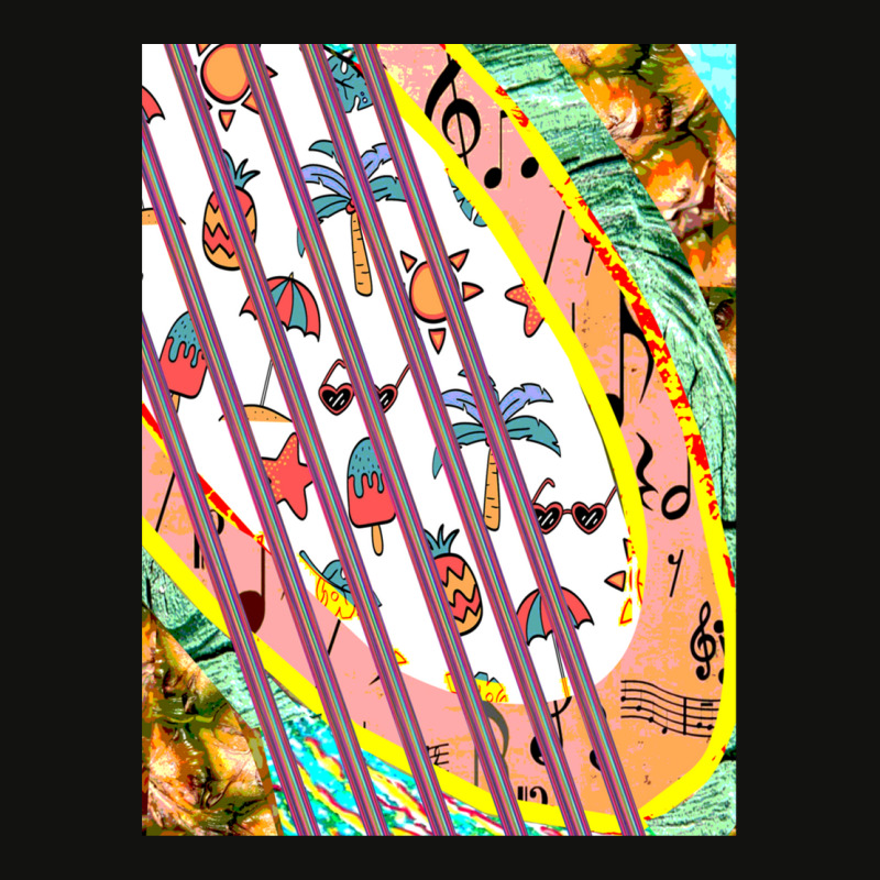 Funny Sunny Ananas Guitar - Vacation Trips Beaches - Tropical Paradise Scorecard Crop Tee by PeteBabic | Artistshot