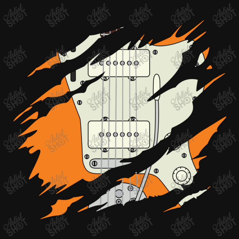 Ripped Electric Guitar Offset Style Orange Color Graphic T-shirt | Artistshot