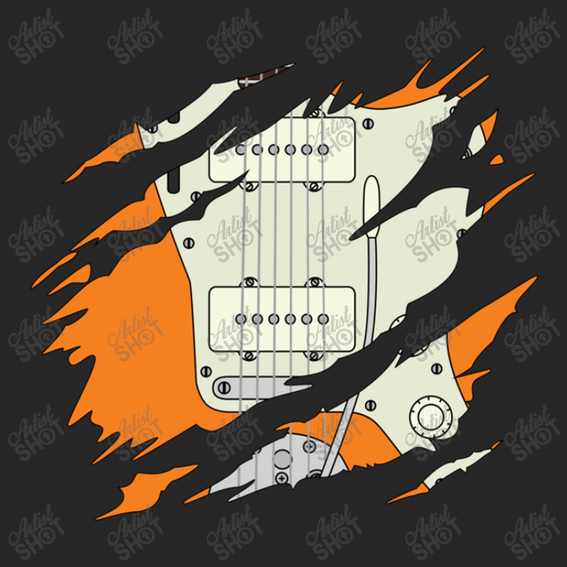 Ripped Electric Guitar Offset Style Orange Color Men's T-shirt Pajama Set | Artistshot